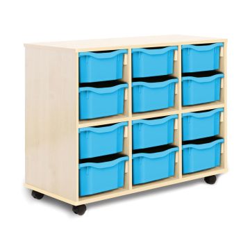 Allsorts 12 Double Tray Maple Unit Cyan