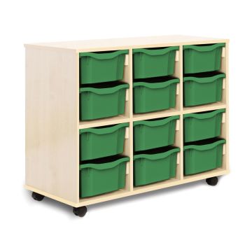Allsorts 12 Double Tray Maple Unit Green