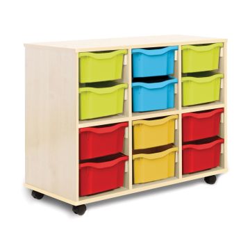 Allsorts 12 Double Tray Maple Unit Multicoloured