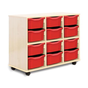 Allsorts 12 Double Tray Maple Unit Red