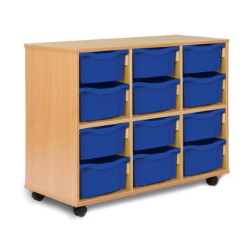 Allsorts 12 Double Tray Beech Unit Blue