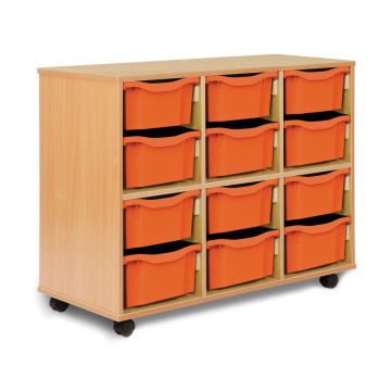 Allsorts 12 Double Tray Beech Unit Tangerine
