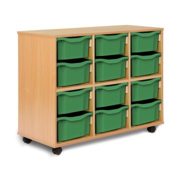 Allsorts 12 Double Tray Beech Unit Green