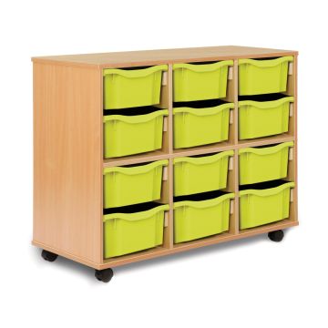 Allsorts 12 Double Tray Beech Unit Lime
