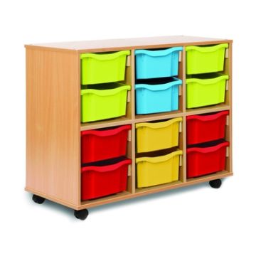 Allsorts 12 Double Tray Beech Unit Multicoloured