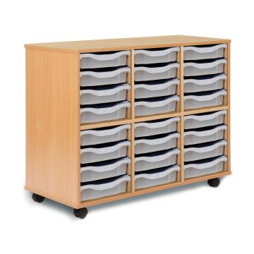 Allsorts 24 Single Tray Beech Unit Clear