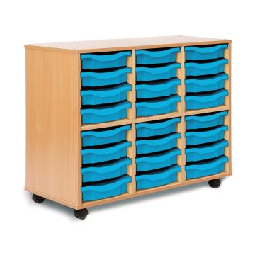 Allsorts 24 Single Tray Beech Unit Cyan