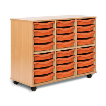 Allsorts 24 Single Tray Beech Unit Tangerine