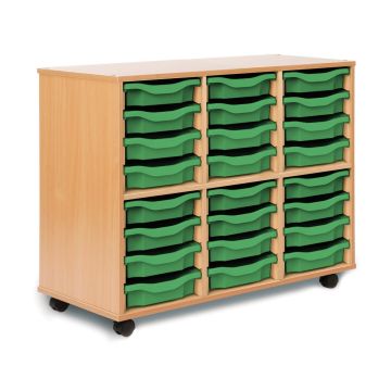 Allsorts 24 Single Tray Beech Unit Green