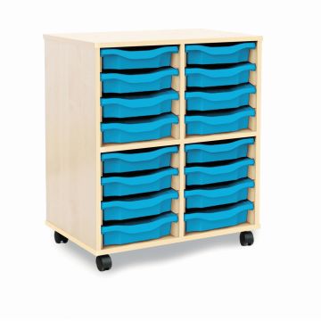 Allsorts 16 Single Tray Maple Unit Cyan