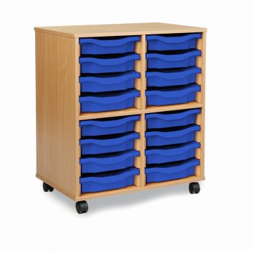 Allsorts 16 Single Tray Beech Unit Blue