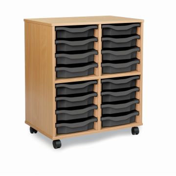 Allsorts 16 Single Tray Beech Unit Charcoal