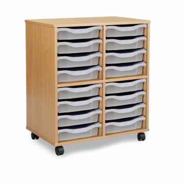 Allsorts 16 Single Tray Beech Unit Clear