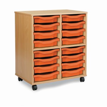 Allsorts 16 Single Tray Beech Unit Tangerine