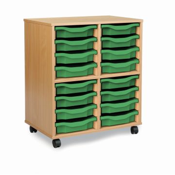 Allsorts 16 Single Tray Beech Unit Green