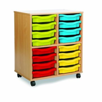 Allsorts 16 Single Tray Beech Unit Multicoloured
