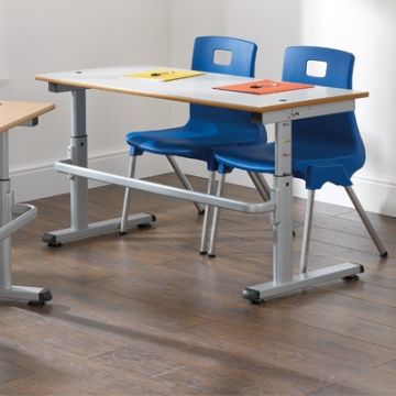 HA200 Sit Stand Desk Blue Edge L700mm Beech