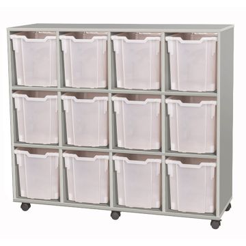 Premium 12 Jumbo Trays Grey Unit Clear