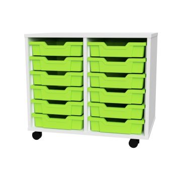 Premium 12 Shallow Tray White Unit Lime