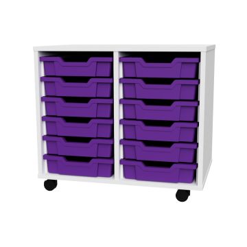 Premium 12 Shallow Tray White Unit Purple