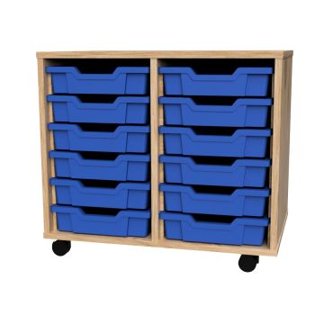 Premium 12 Shallow Tray Oak Unit Blue
