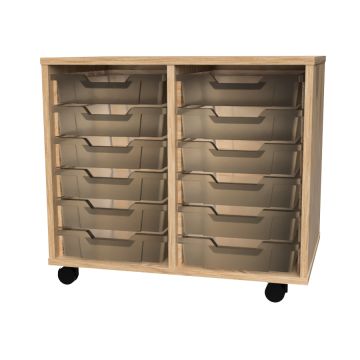 Premium 12 Shallow Tray Oak Unit Clear