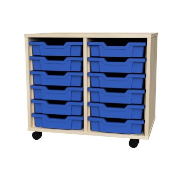 Premium 12 Shallow Tray Maple Unit Blue