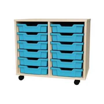 Premium 12 Shallow Tray Maple Unit Cyan