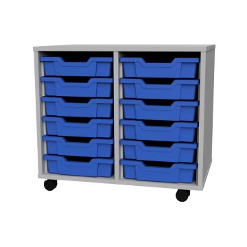 Premium 12 Shallow Tray Grey Unit Blue