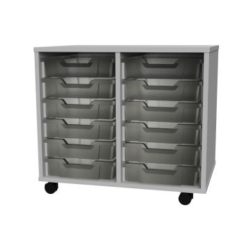Premium 12 Shallow Tray Grey Unit Clear