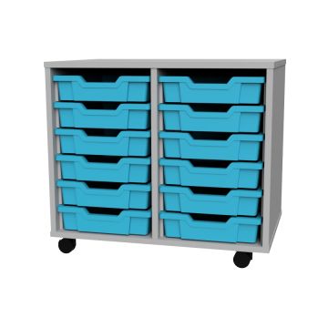 Premium 12 Shallow Tray Grey Unit Cyan