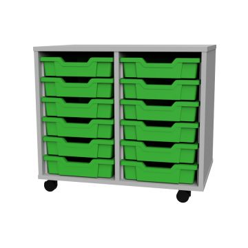 Premium 12 Shallow Tray Grey Unit Green