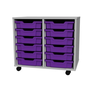 Premium 12 Shallow Tray Grey Unit Purple