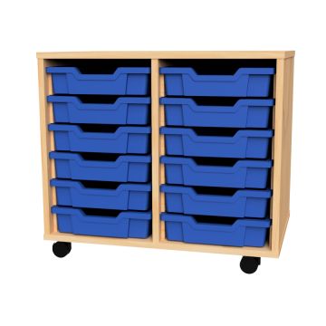Premium 12 Shallow Tray Beech Unit Blue