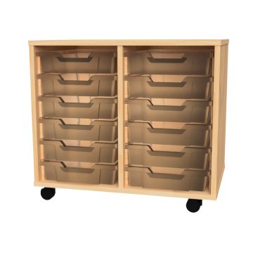 Premium 12 Shallow Tray Beech Unit Clear