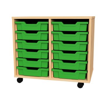 Premium 12 Shallow Tray Beech Unit Green