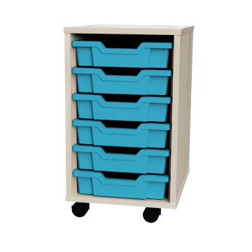 Premium 6 Shallow Tray Maple Unit Cyan