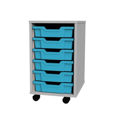 Premium 6 Shallow Tray Grey Unit Cyan