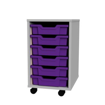 Premium 6 Shallow Tray Grey Unit Purple