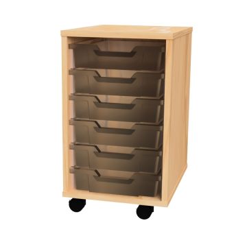 Premium 6 Shallow Tray Beech Unit Clear