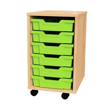 Premium 6 Shallow Tray Beech Unit Lime