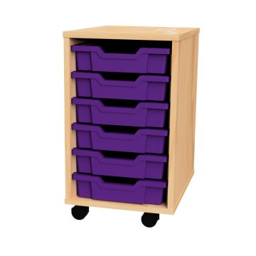Premium 6 Shallow Tray Beech Unit Purple