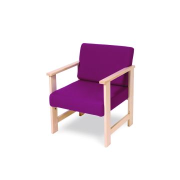 Wooden Easy Seating Armchair Raspberry