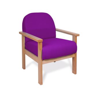 Deluxe Wooden Easy Seating Armchair Raspberry