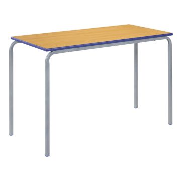 Crush Bent Rectangular Table 120x60x76cm Beech Top Blue Edge