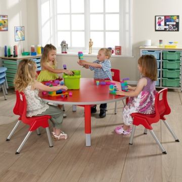 Start Right Circular Adjustable Table Red