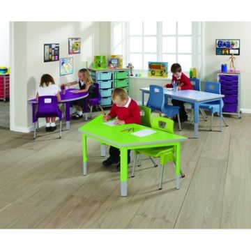 Start Right Rectangular Adjustable Table Blue