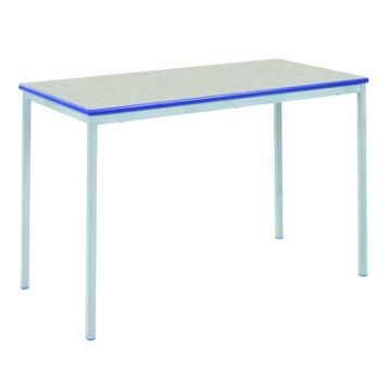 Fully Welded Rectangular Table 120x60x71cm Ailsa Top Blue Edge