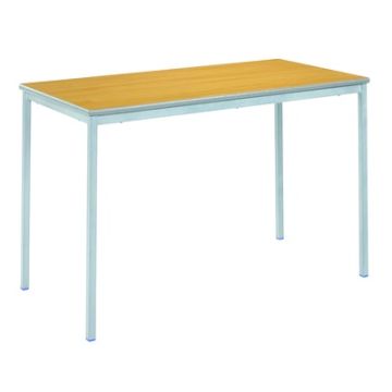 Fully Welded Rectangular Table 120x60x64cm Beech Top LGrey Edge