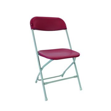 Zlite Folding Chair Straight Back Burgundy